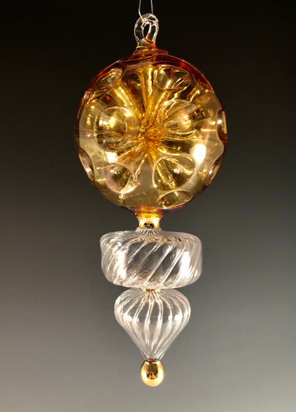 Amber Poke Ornament with 23K Gold