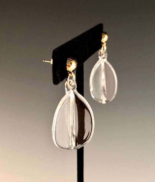 Clear Earrings with Gold