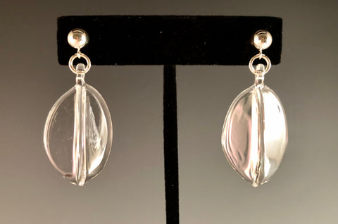 Clear Earrings with Silver